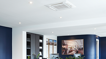 Light commercial air conditioning system by Fujitsu installed in ceiling